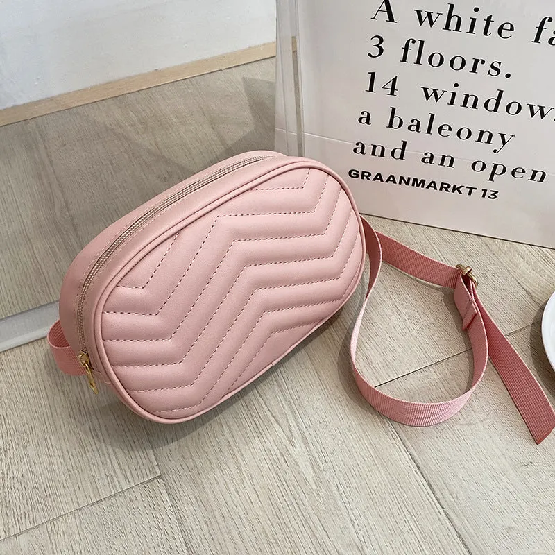 Minimalist Chevron Quilted Belt Bag Women Fanny Packs