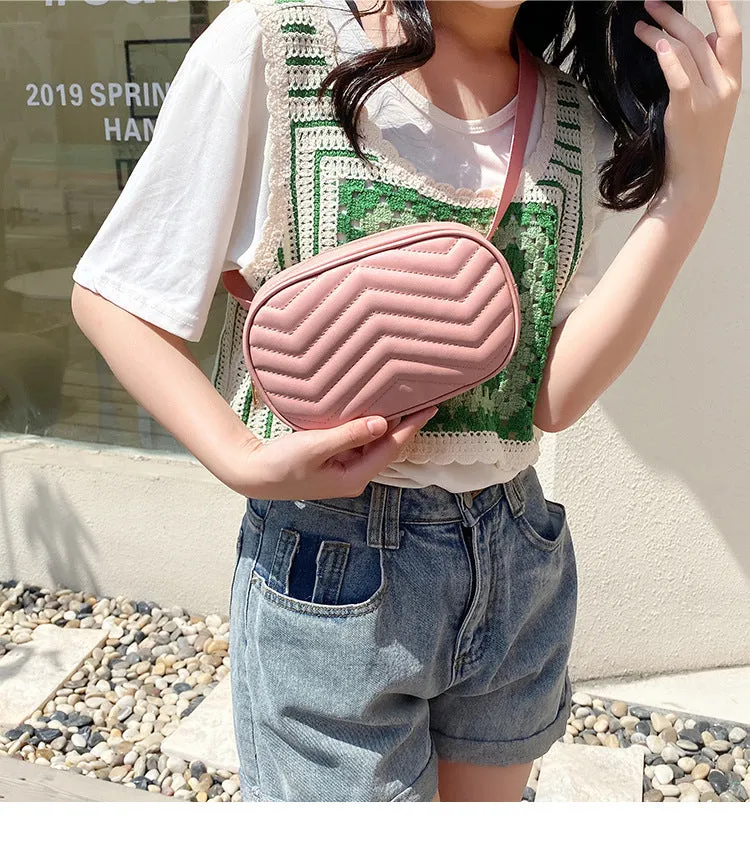 Minimalist Chevron Quilted Belt Bag Women Fanny Packs