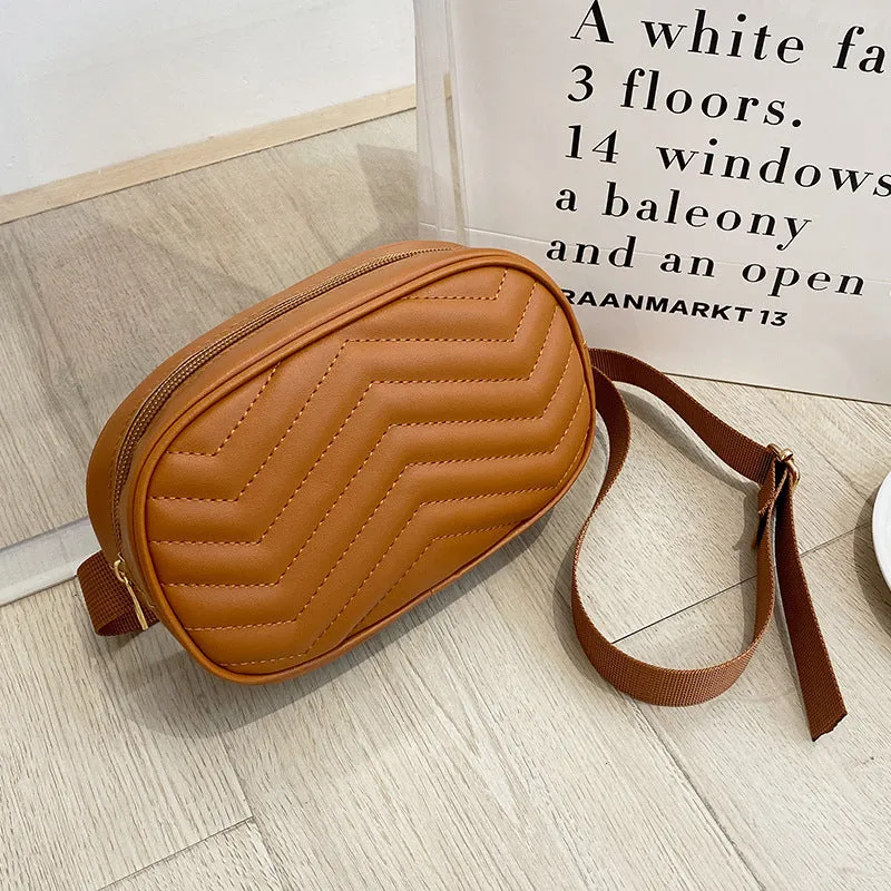 Minimalist Chevron Quilted Belt Bag Women Fanny Packs