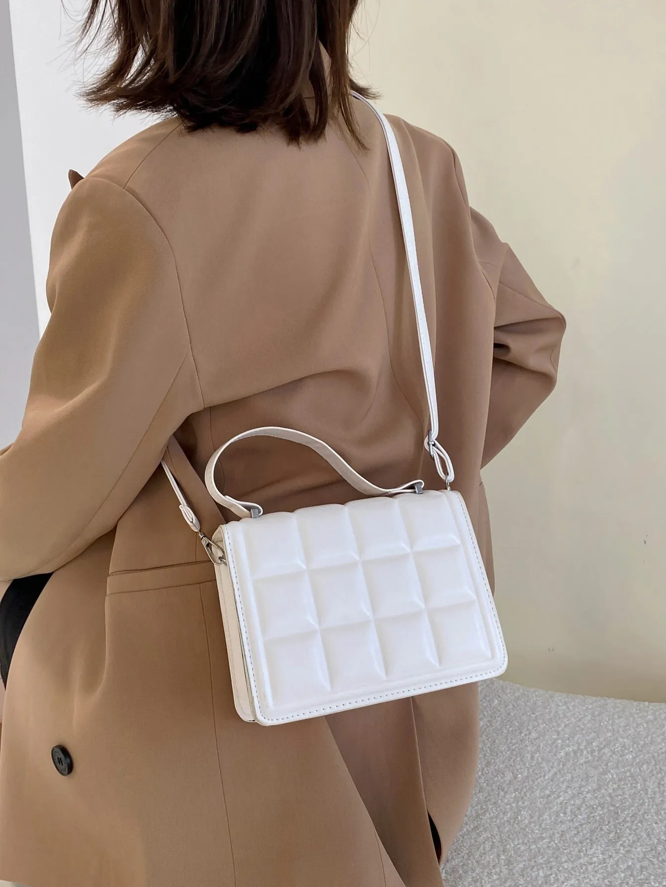 Minimalist Quilted Flap Square Bag