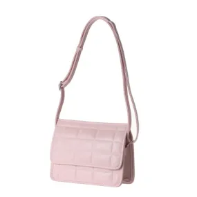 MINISO Rectangle Embossed Flap Crossbody Shoulder Bag Pink