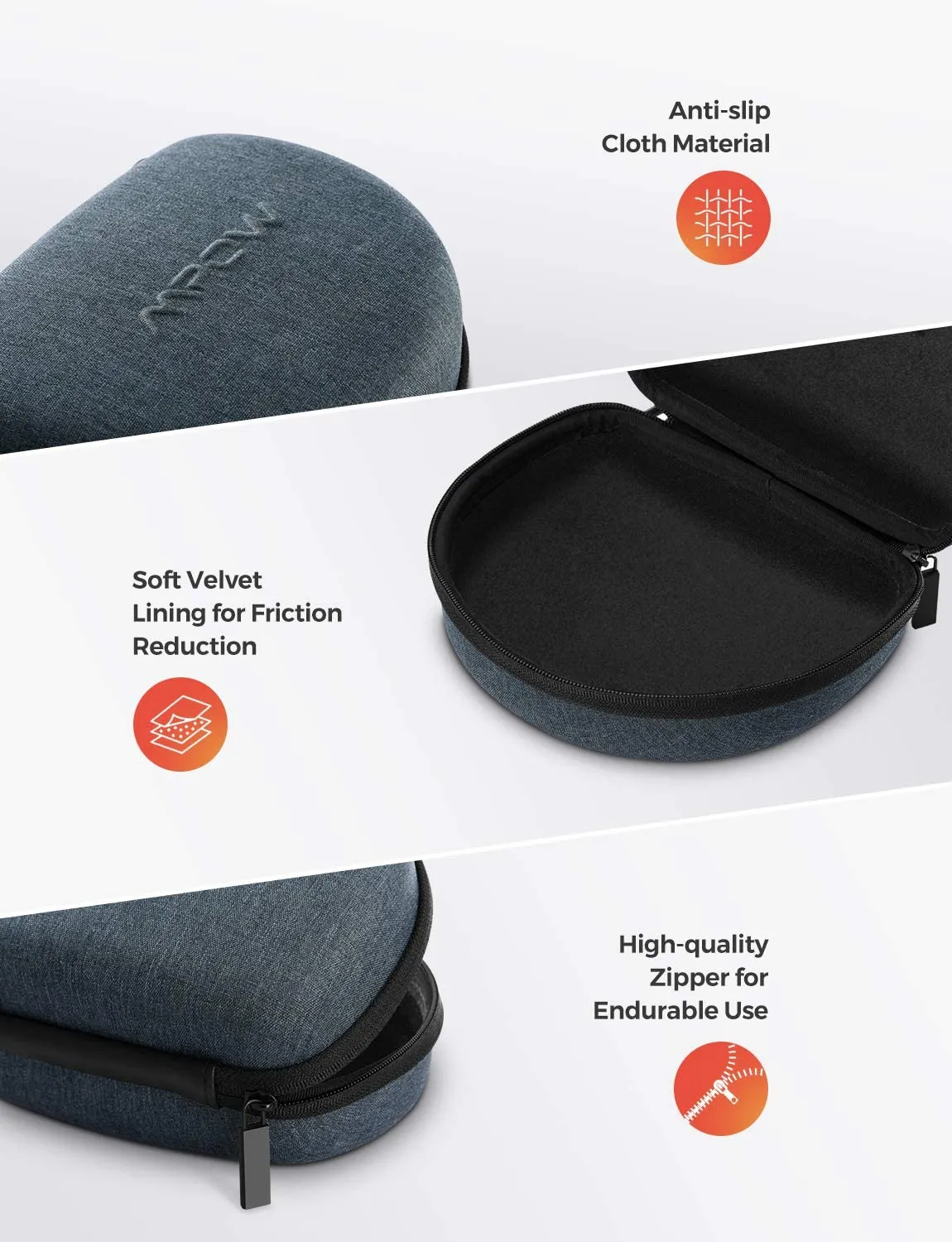 Mpow Headphone Carrying Case Grey