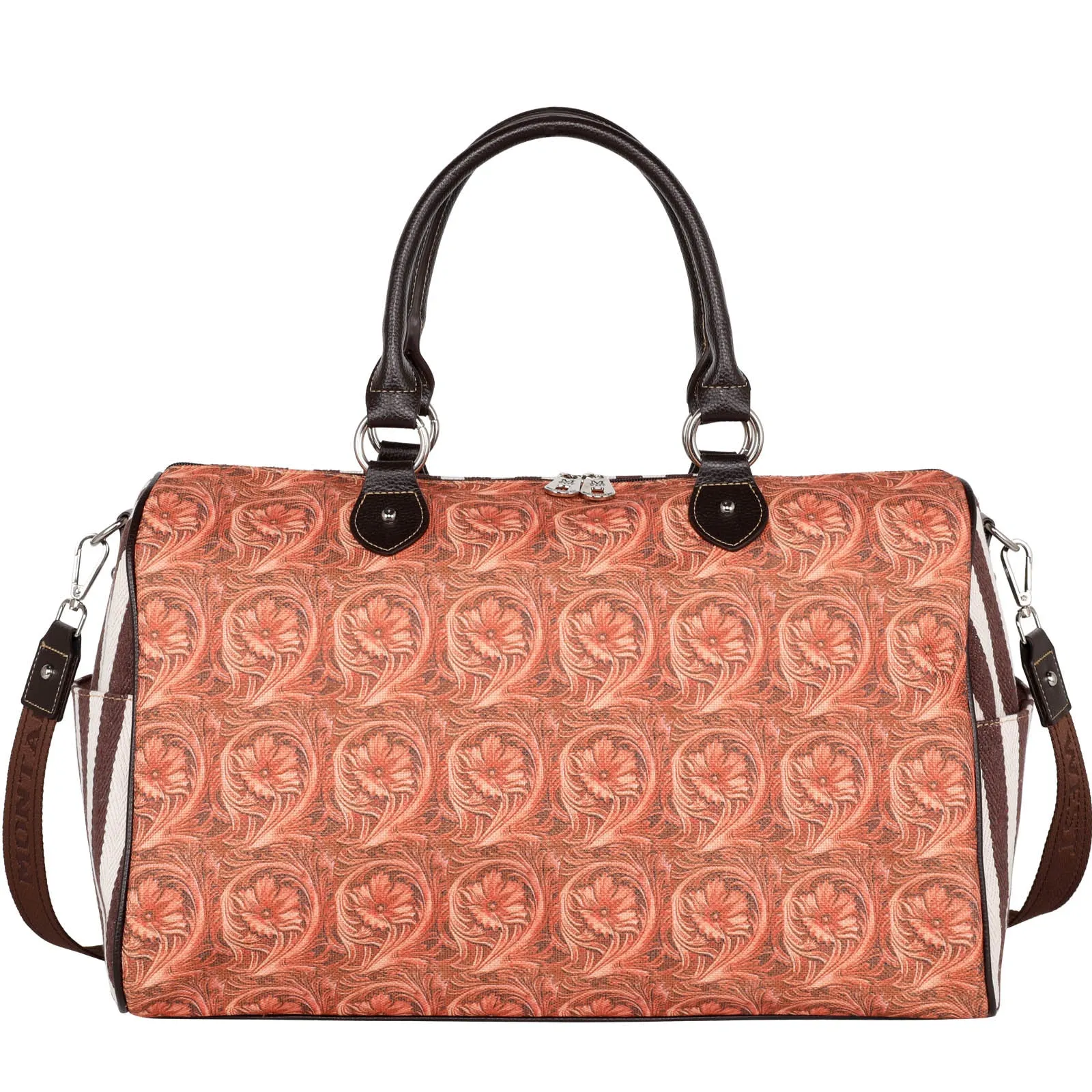 MW1231-5110 Montana West Floral Print Canvas Weekender Bag