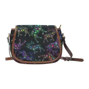 Neon Floral Elks Saddle Bag/Large