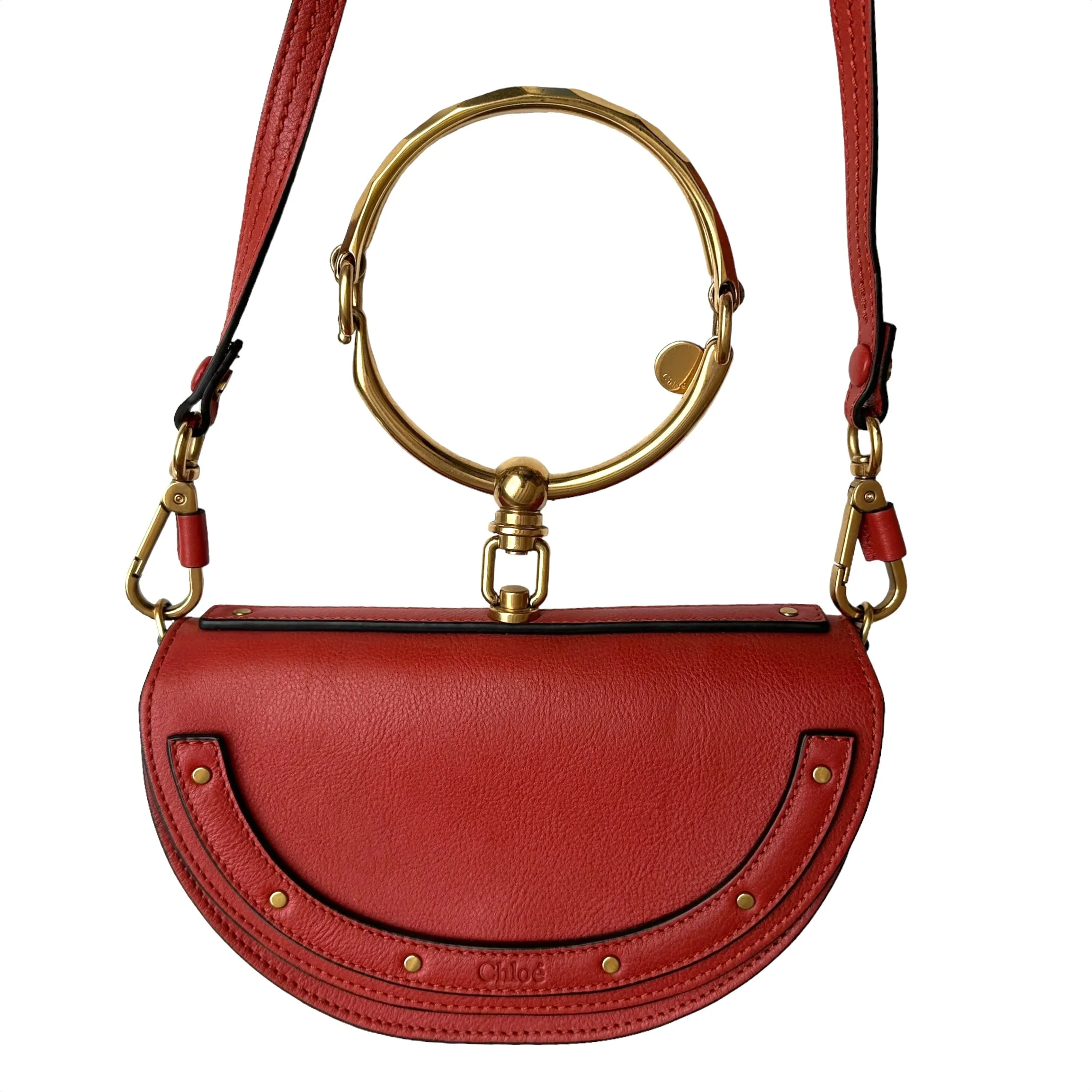 Nile Orange Leather Bracelet Bag