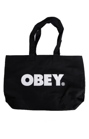 Obey Black Cotton Canvas Tote Bag