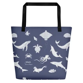 Ocean Life Beach Bag by Lauren Trangmar