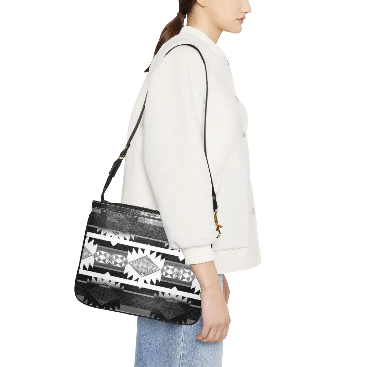 Okotoks Black and White Small Shoulder Bag