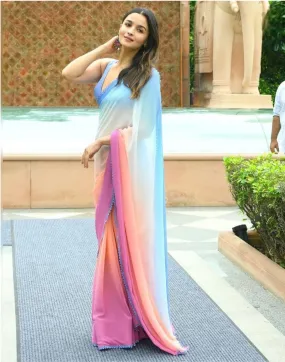 Ombre Color Shaded Alia Bhatt Saree