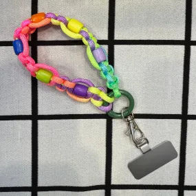 Phone wristler strap with beads