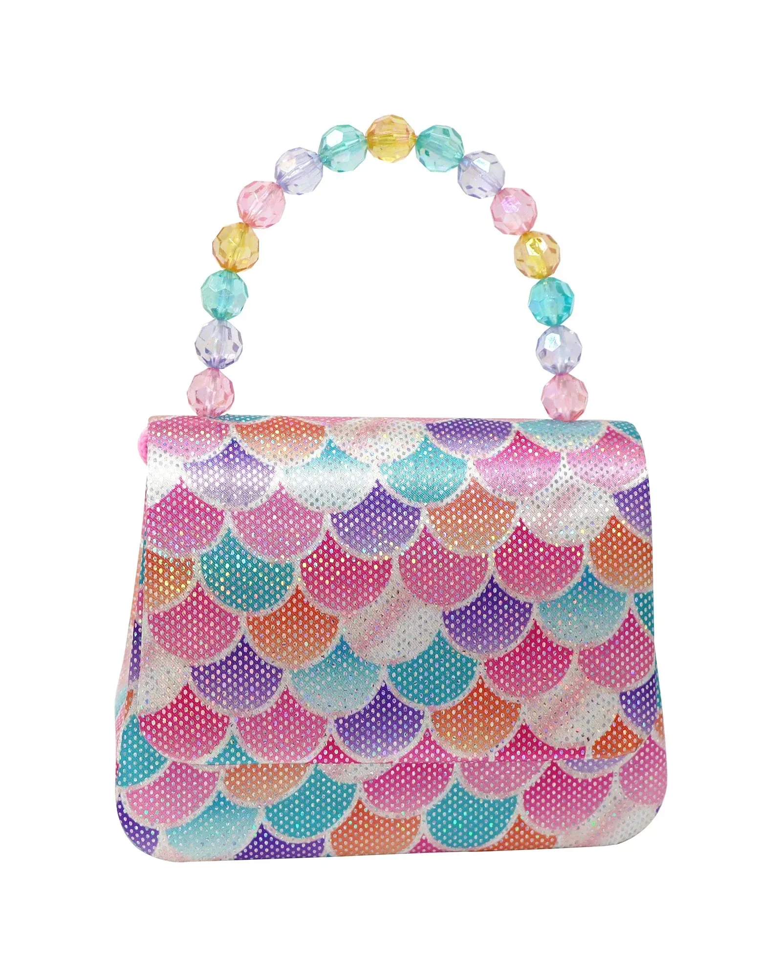 Pink Poppy Shimmering Mermaid Scale Hard Handbag