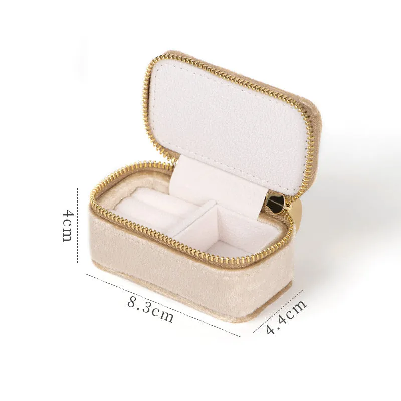 Portable Jewelry Box Jewelry Organizer Display Travel Jewelry Case Boxes Velvet Storage Zipper Jewelers