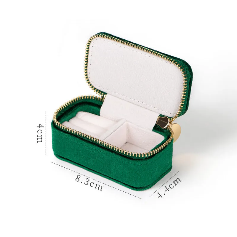 Portable Jewelry Box Jewelry Organizer Display Travel Jewelry Case Boxes Velvet Storage Zipper Jewelers