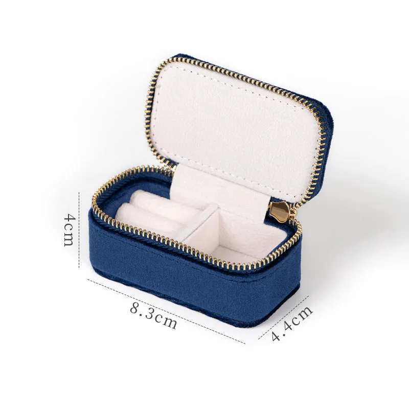 Portable Jewelry Box Jewelry Organizer Display Travel Jewelry Case Boxes Velvet Storage Zipper Jewelers