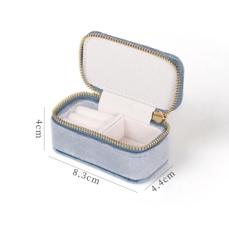 Portable Jewelry Box Jewelry Organizer Display Travel Jewelry Case Boxes Velvet Storage Zipper Jewelers