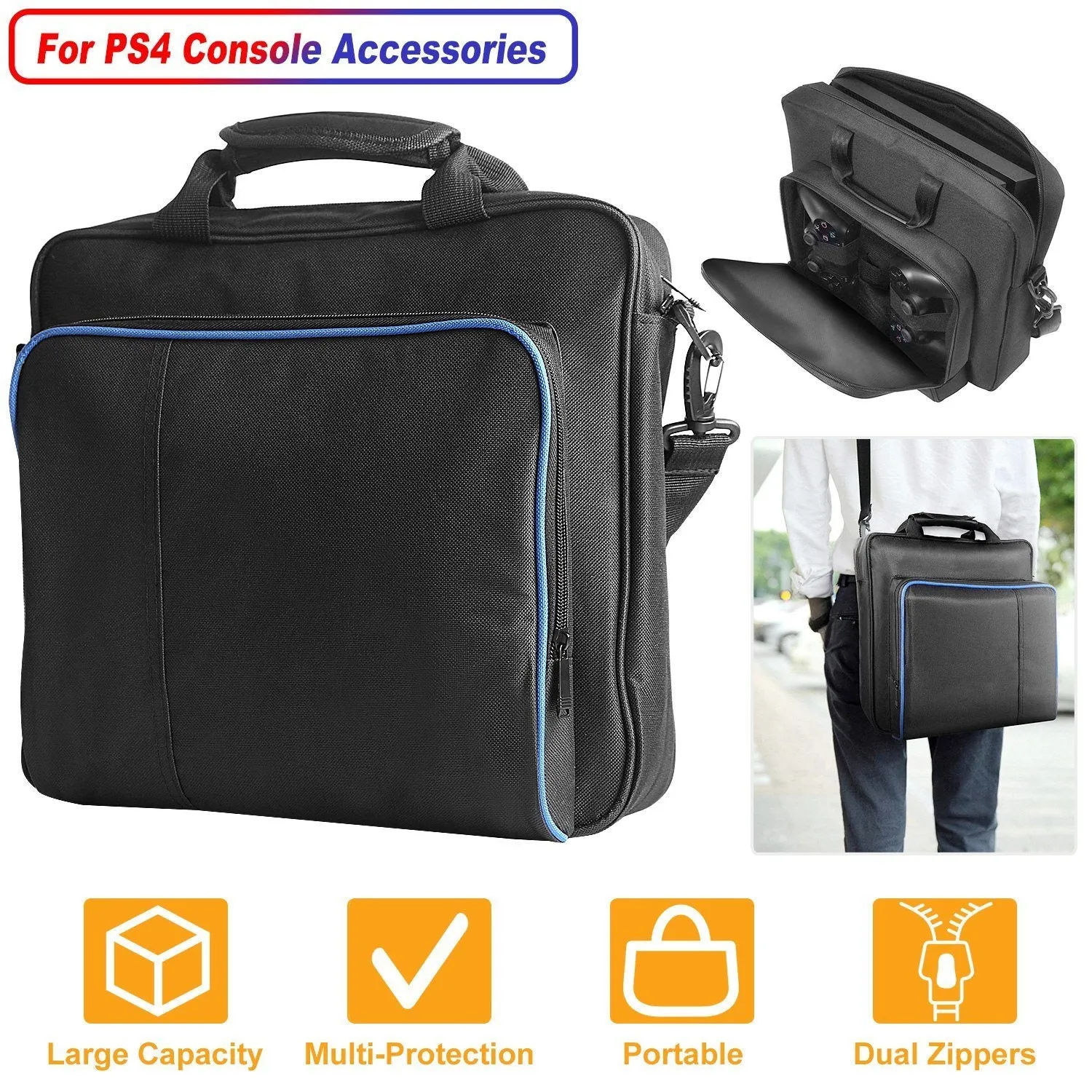 PS4 Console Accessories Handbag with Shoulder Strap