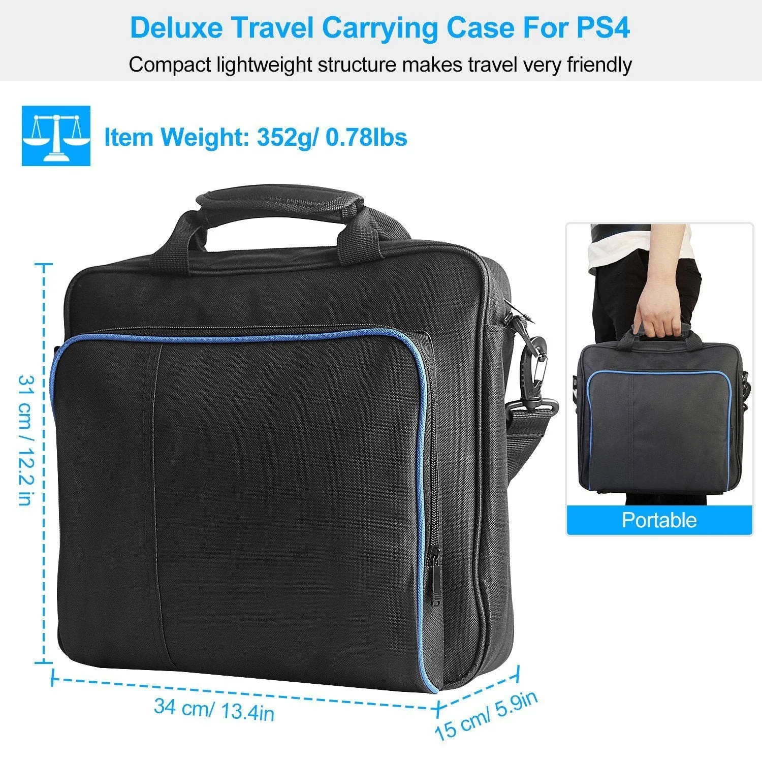 PS4 Console Accessories Handbag with Shoulder Strap