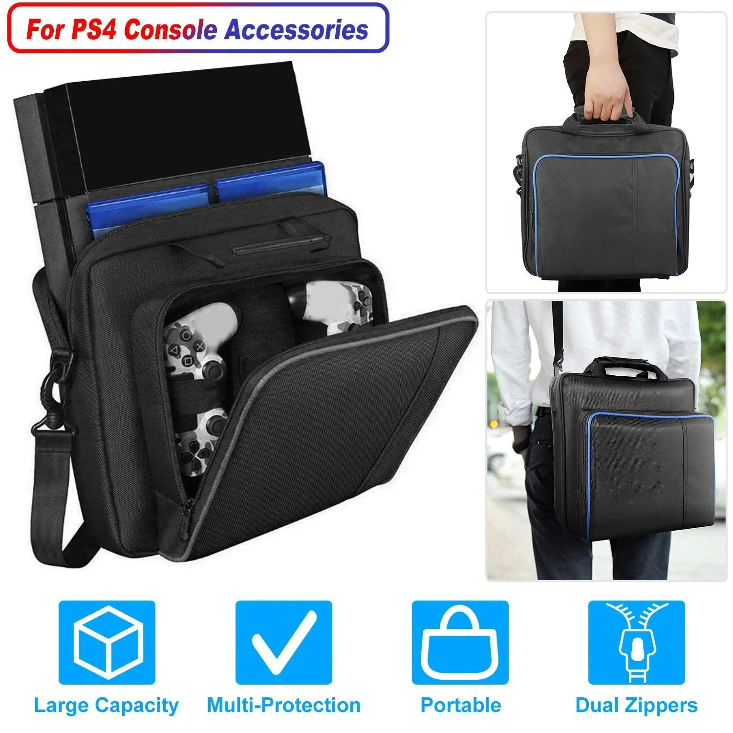 PS4 Console Accessories Handbag with Shoulder Strap