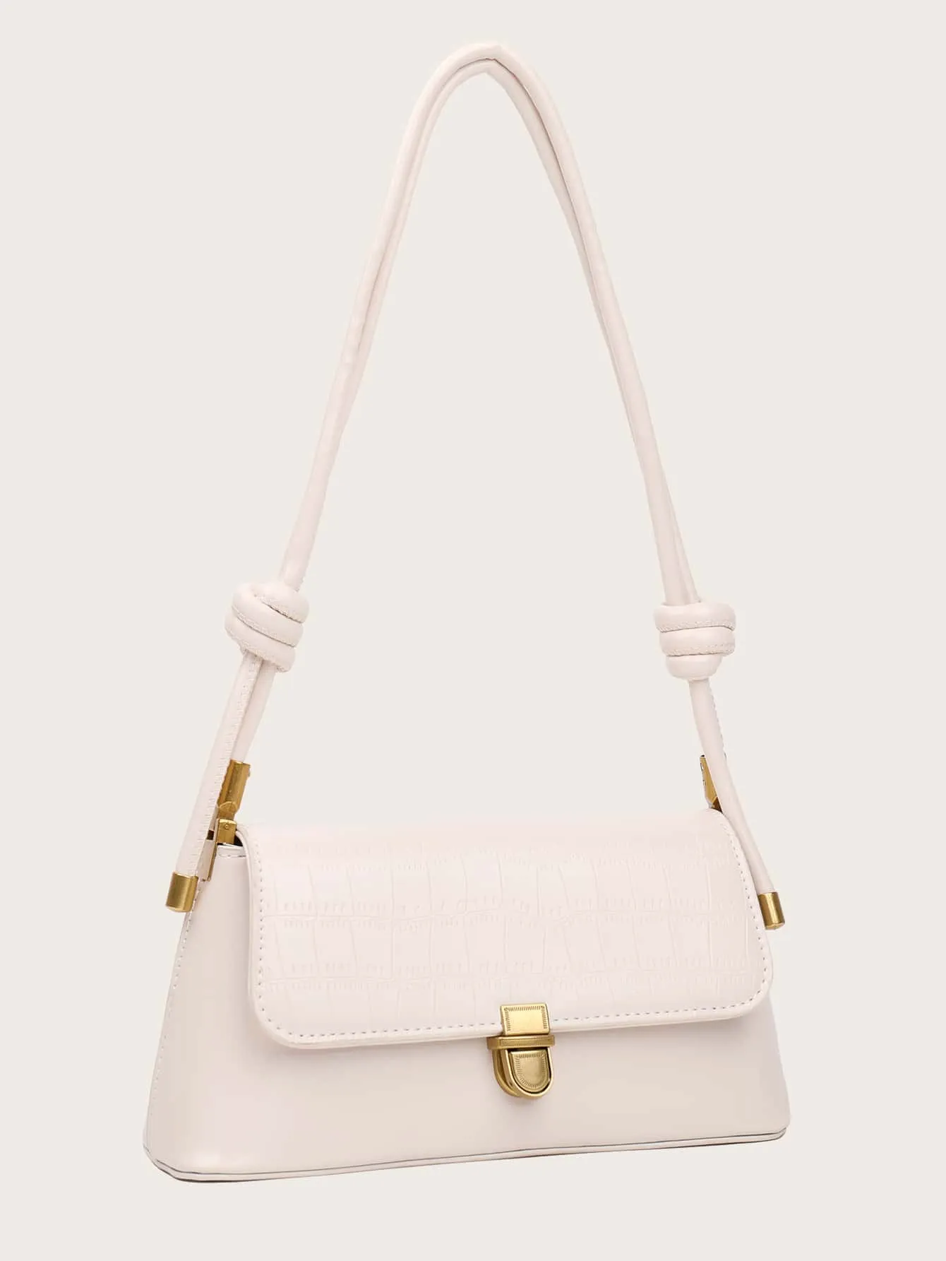 Push Lock Flap Shoulder Bag