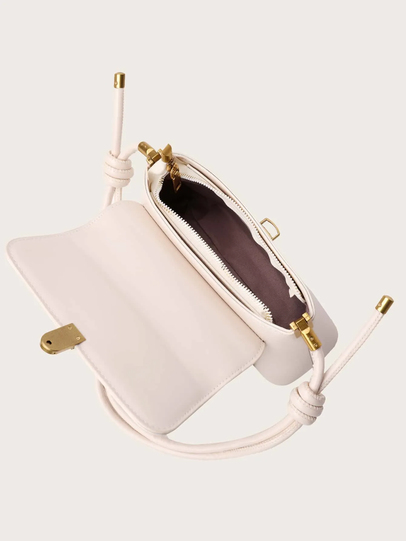 Push Lock Flap Shoulder Bag