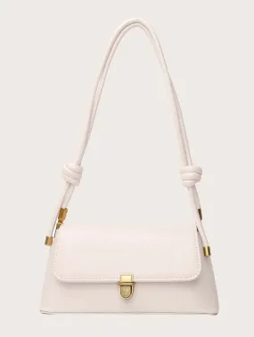 Push Lock Flap Shoulder Bag