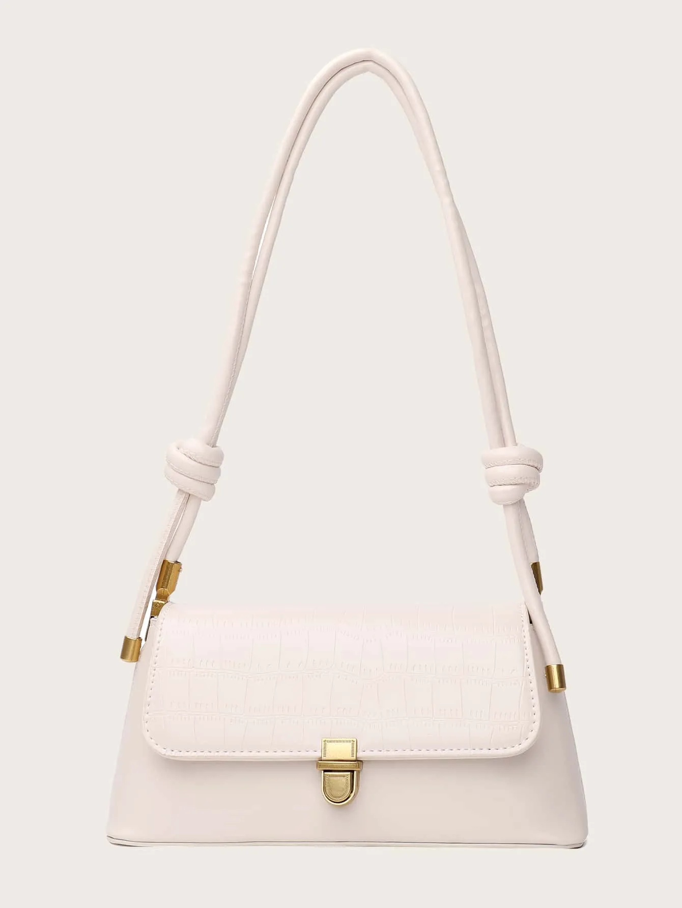 Push Lock Flap Shoulder Bag