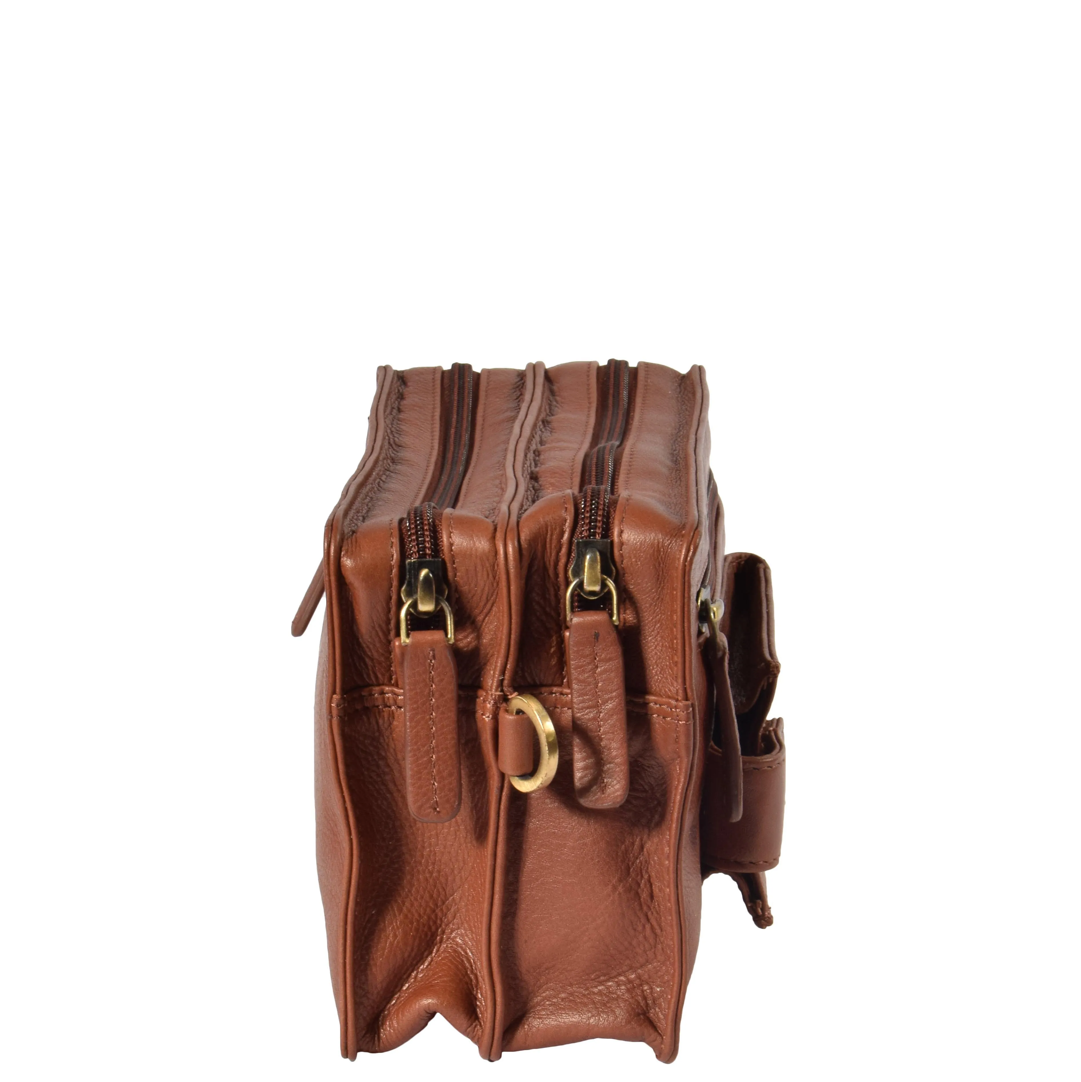 Real Leather Travel Wrist Pouch Bahamas Brown