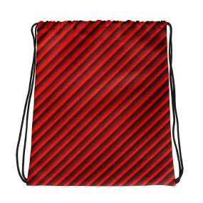 Red stripe Drawstring bag