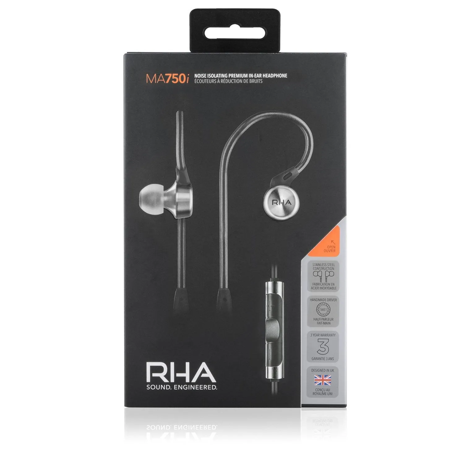 RHA MA750i Noise Isolating Premium In-Ear Headphone with Remote and Microphone