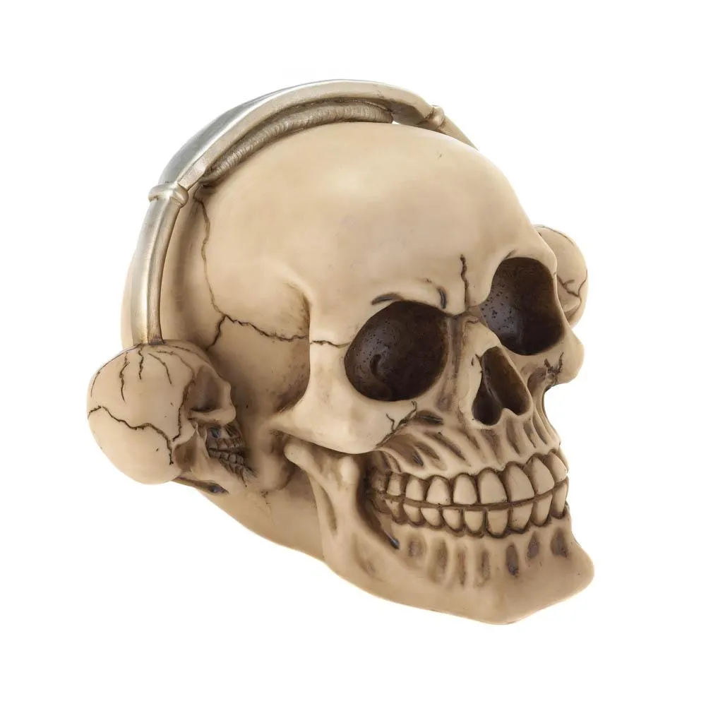 Rockin’ Headphone Skull Figurine