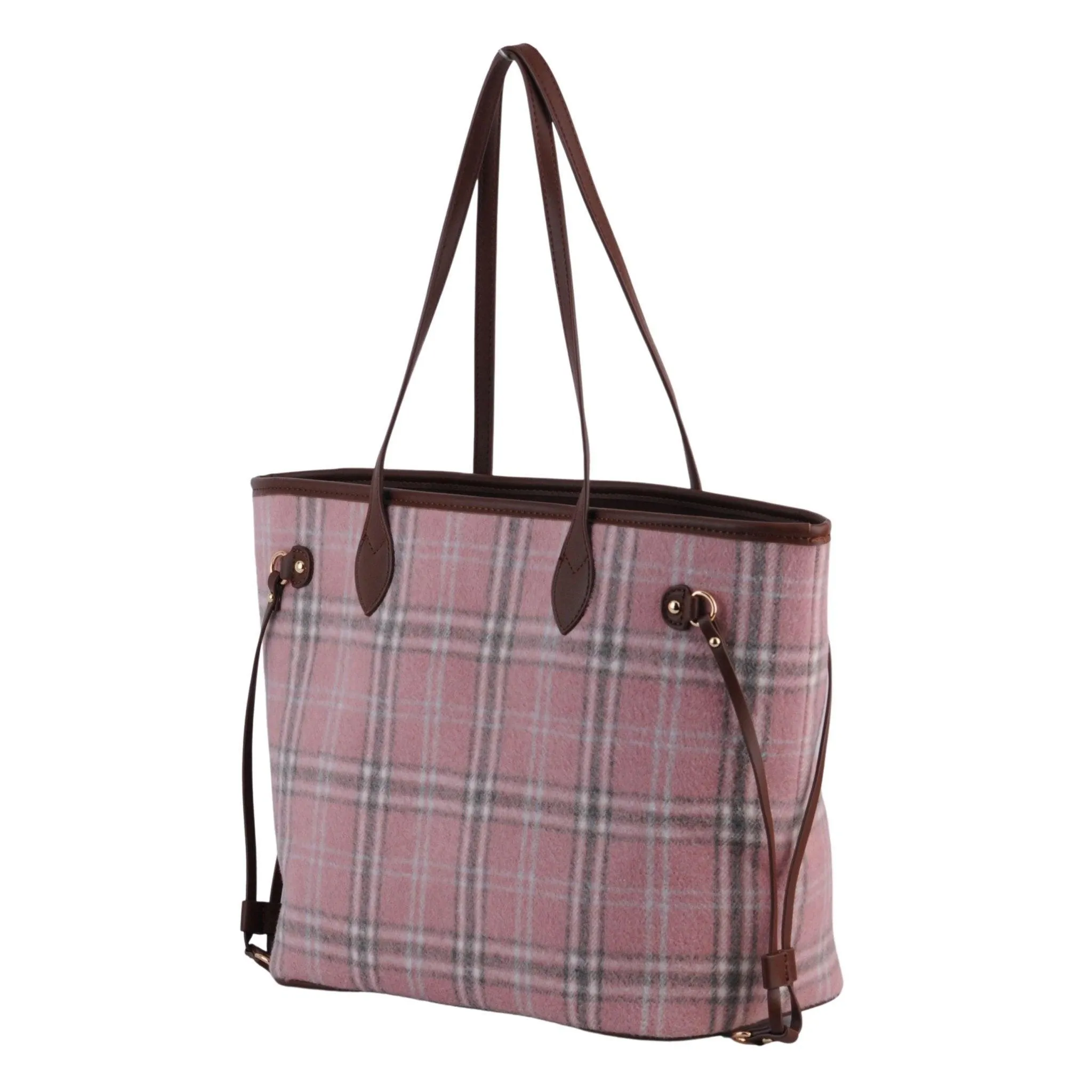 Royal Stewart Plaid Large Tote With Matching Pouch