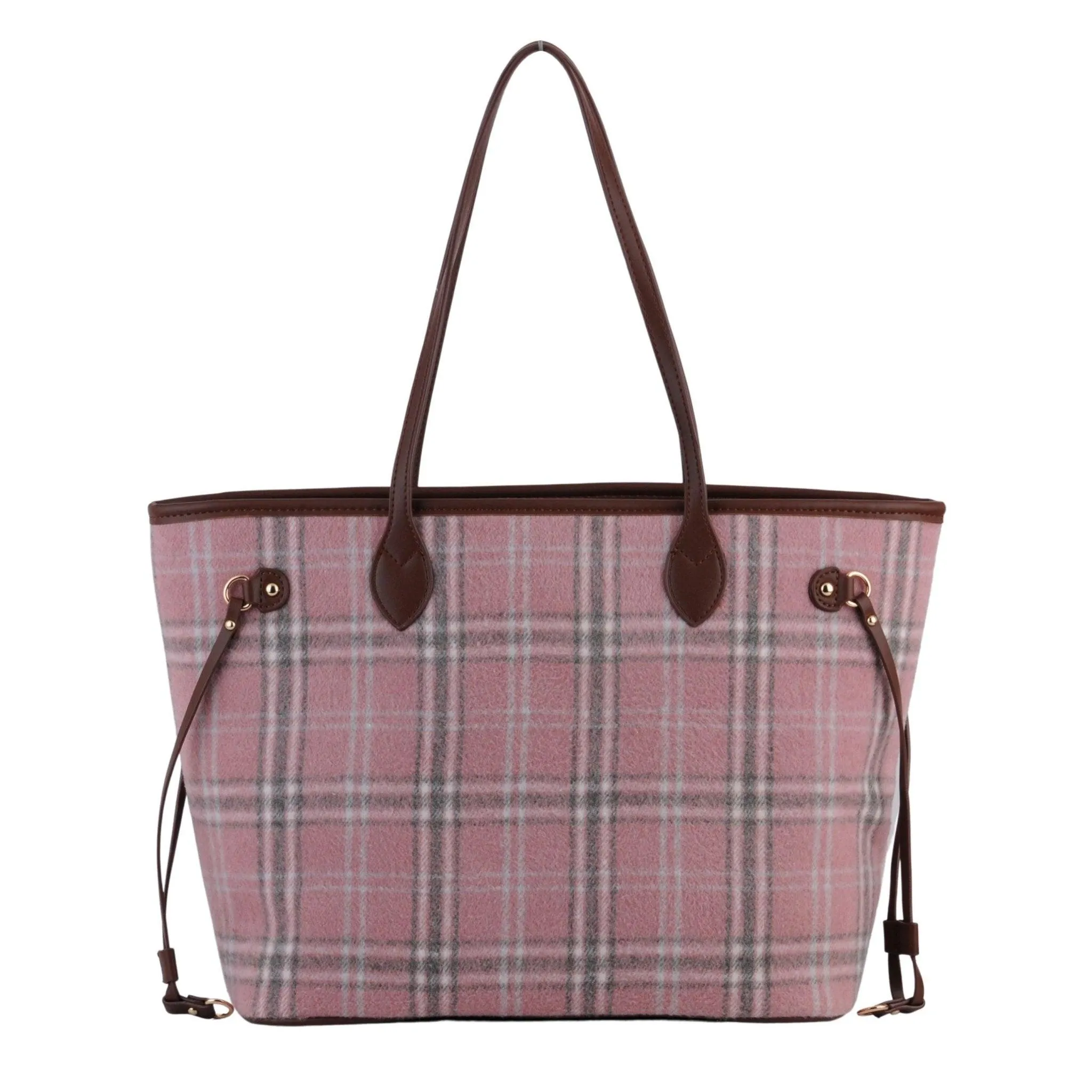 Royal Stewart Plaid Large Tote With Matching Pouch