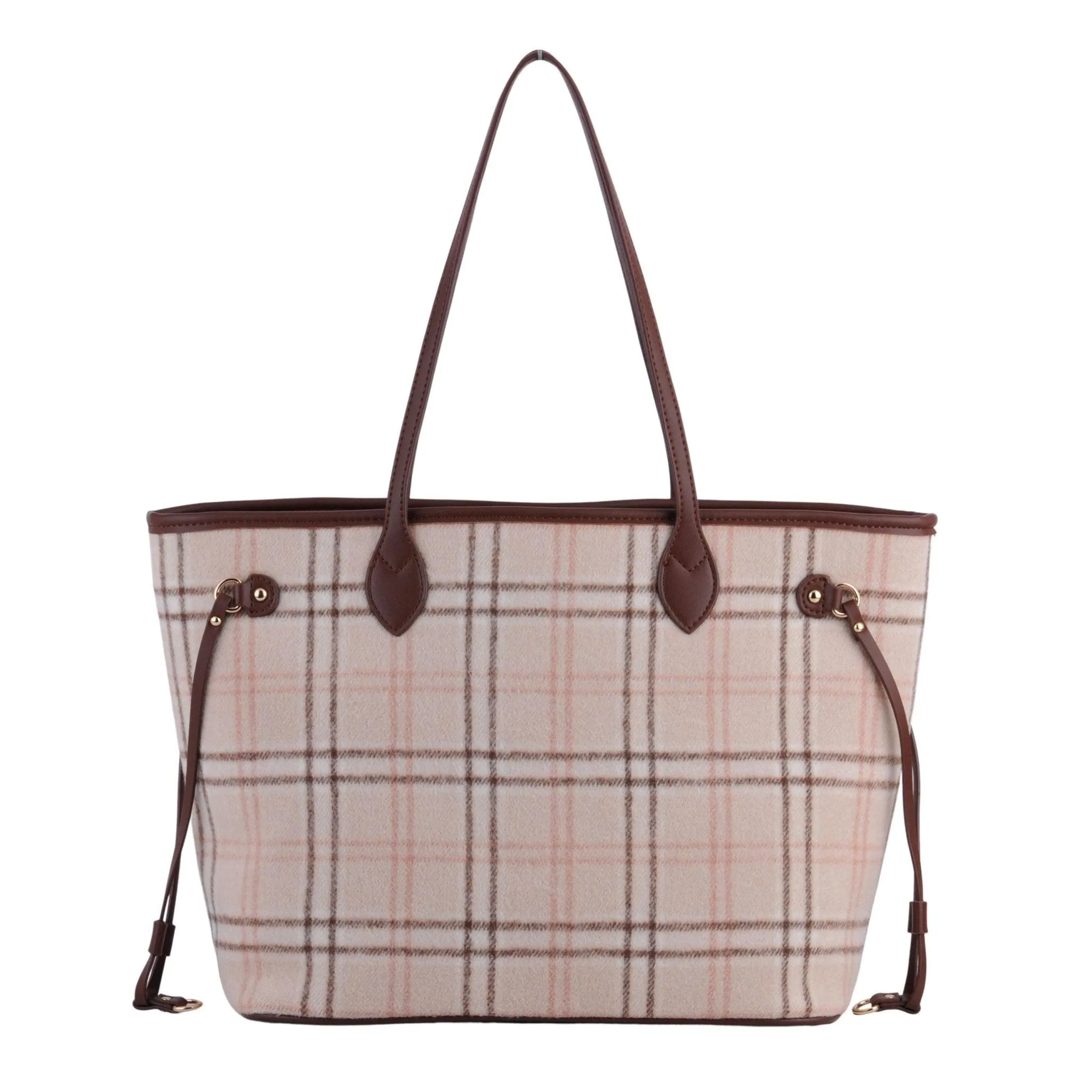 Royal Stewart Plaid Large Tote With Matching Pouch