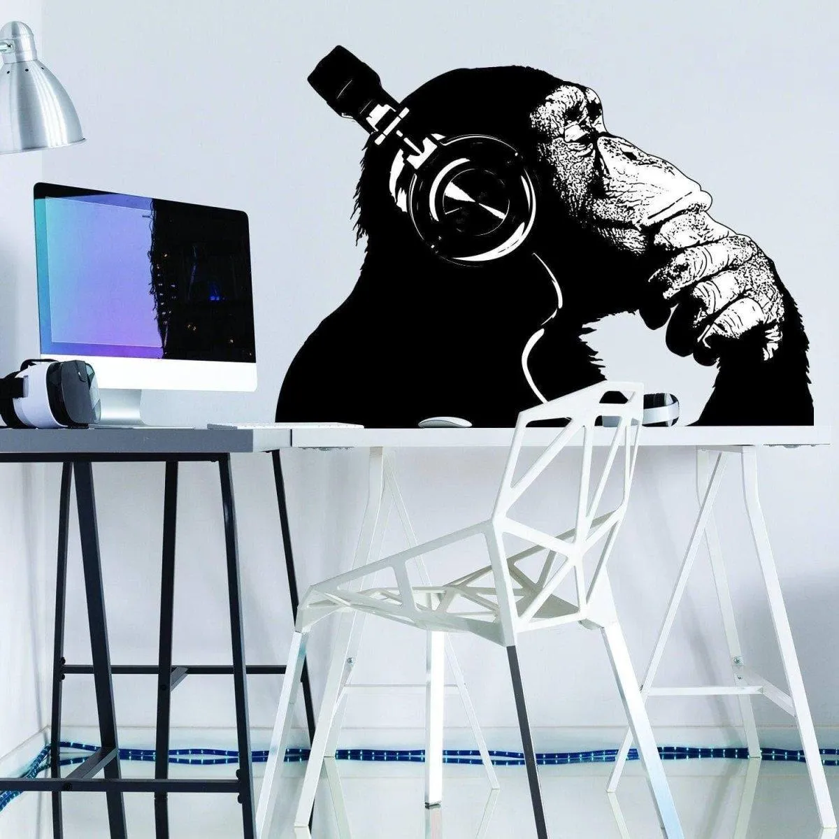 Street Art Gorilla Graffiti Mural Print - Beats Wall Decal Decor