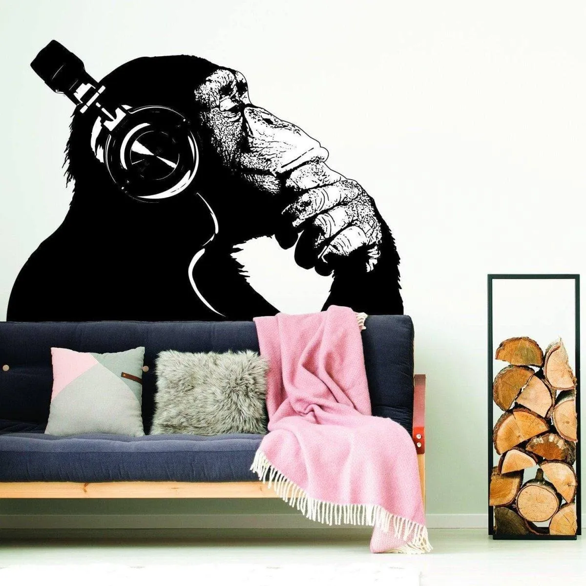 Street Art Gorilla Graffiti Mural Print - Beats Wall Decal Decor