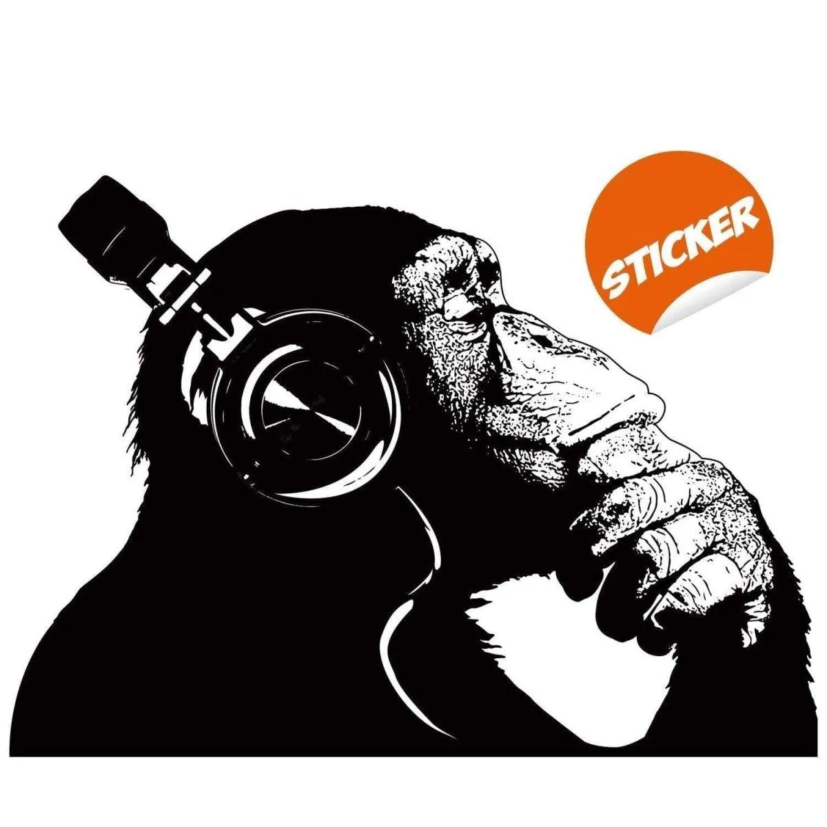 Street Art Gorilla Graffiti Mural Print - Beats Wall Decal Decor