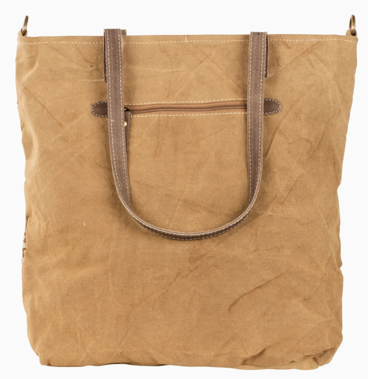 Tan Canvas Floral Tote