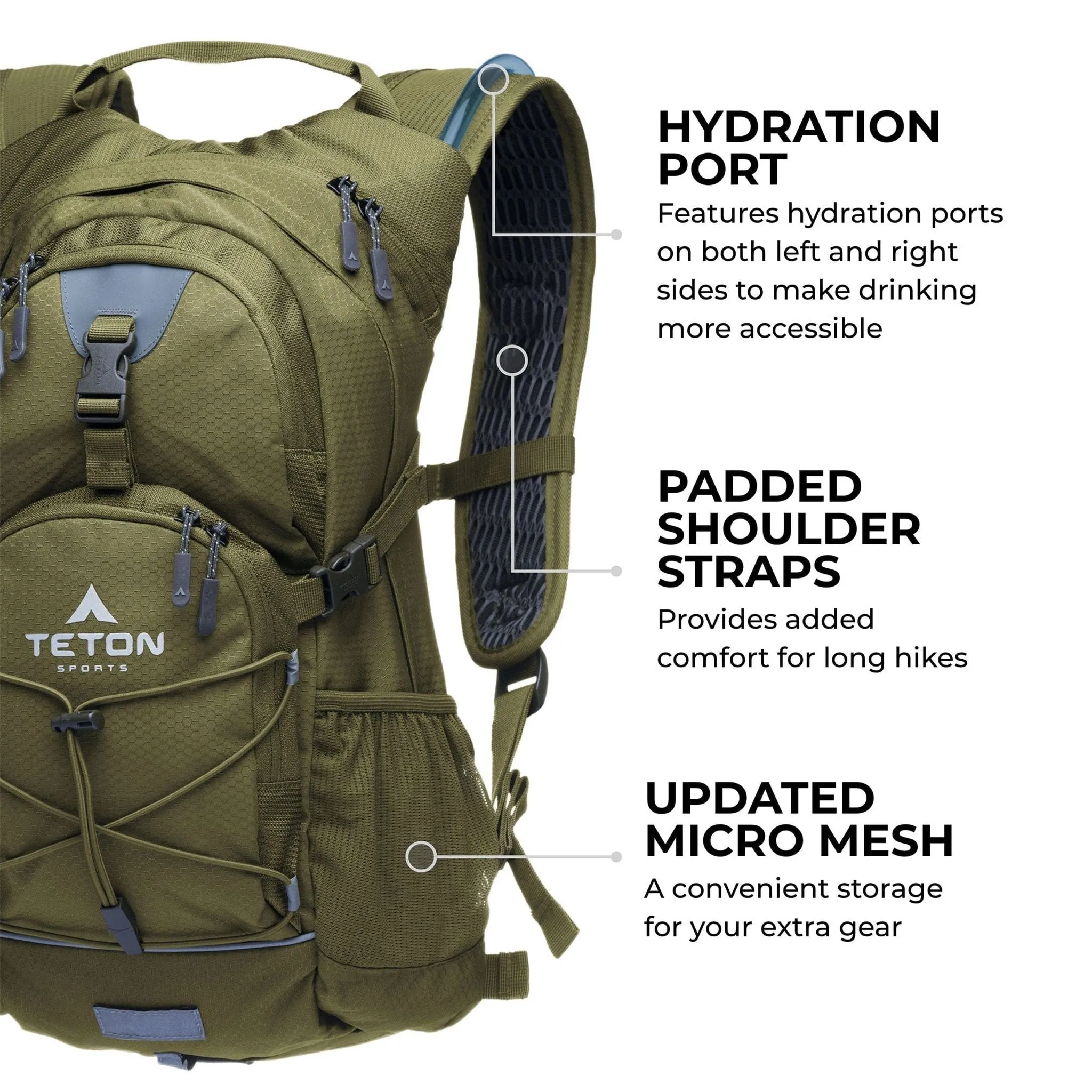 Teton Sports Oasis 18l Hydration Daypack with 2l Bladder in Onyx