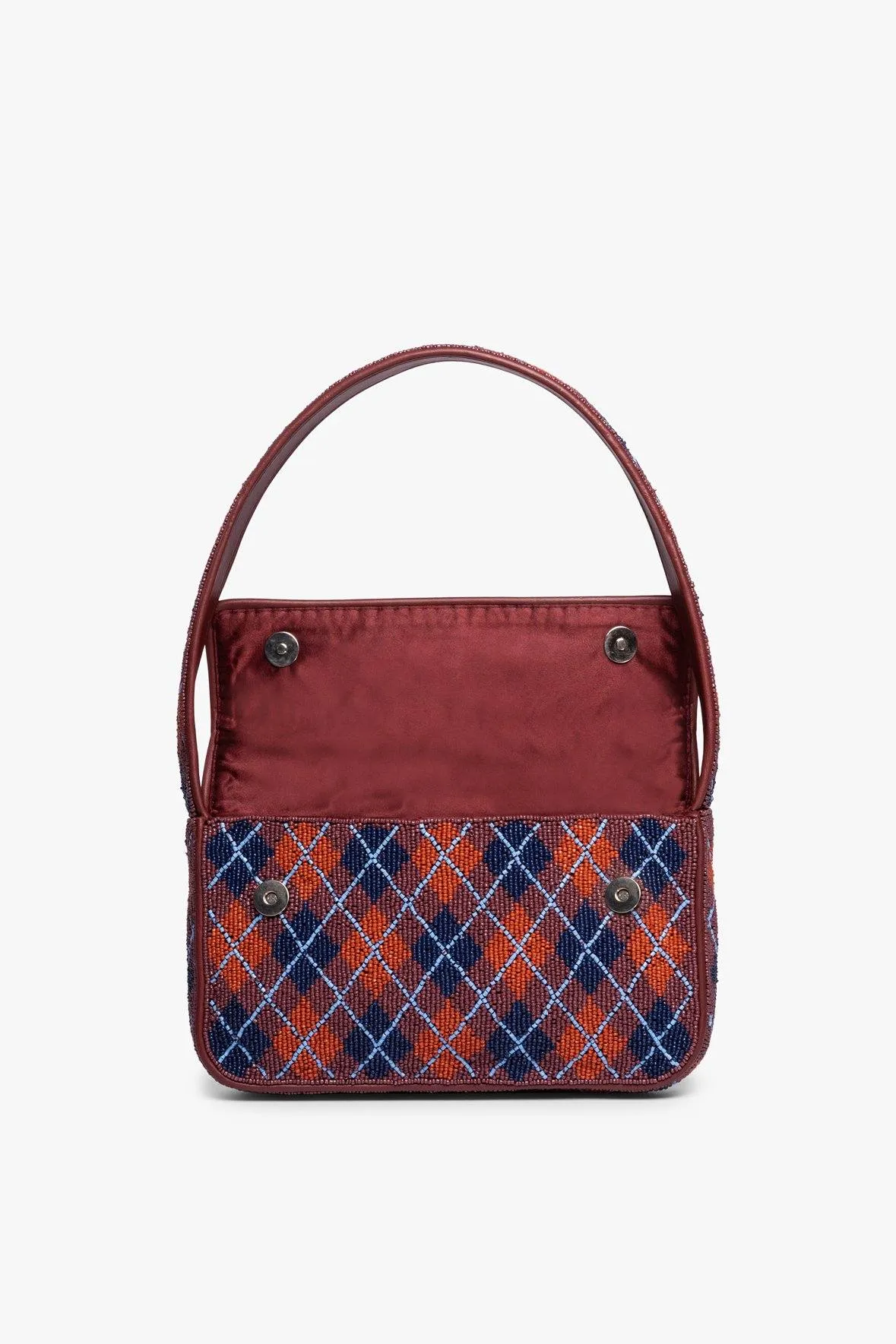 TOMMY BEADED BAG | BORDEAUX ARGYLE