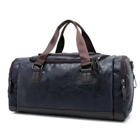 Top Quality Casual Travel Duffel PU Leather Men Handbags Big Large Capacity Travel Bags Black Mens Messenger Tote