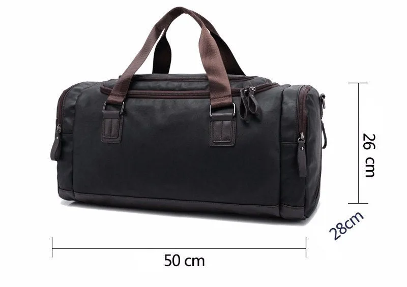 Top Quality Casual Travel Duffel PU Leather Men Handbags Big Large Capacity Travel Bags Black Mens Messenger Tote