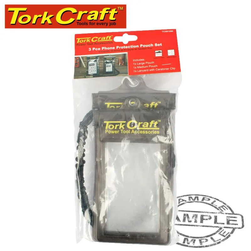 TORK CRAFT TWIN PHONE PROTECTION POUCH KIT 2 X POUCH 1 X LANYARD PVC WATERPROOF TC991090