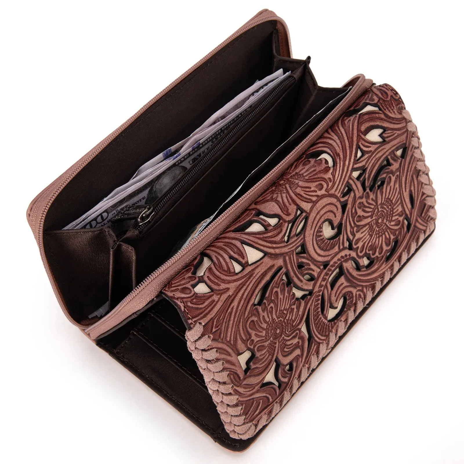 Trinity Ranch Floral Tooled Collection Wallet