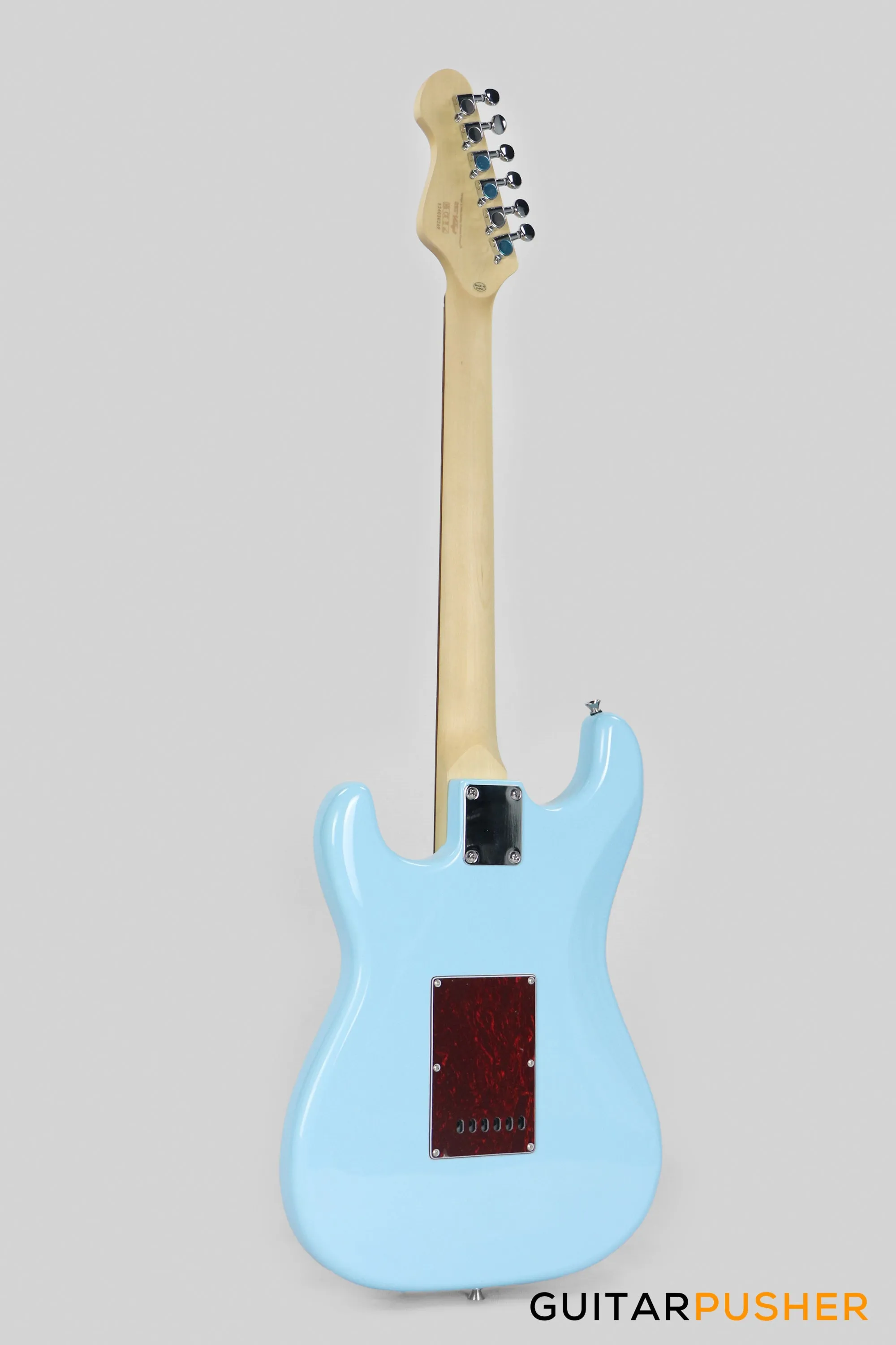 Vintage Coaster Series V60 S-Style Electric Guitar w/ Kinsman 10-Watt Amplifier, Gig Bag, & Accessories - Laguna Blue