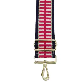 Webbing Bag Strap | Pink Navy Gold