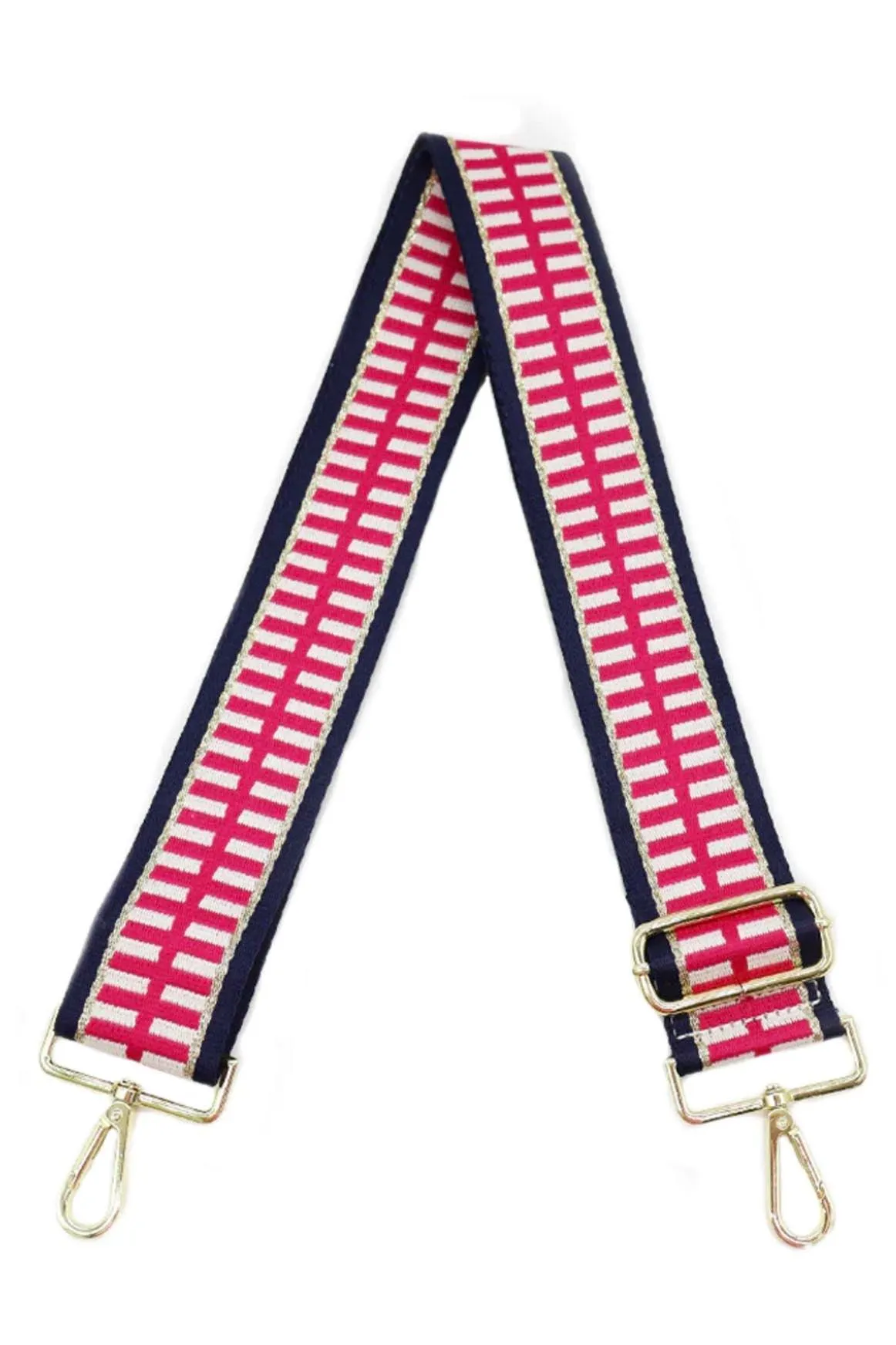 Webbing Bag Strap | Pink Navy Gold