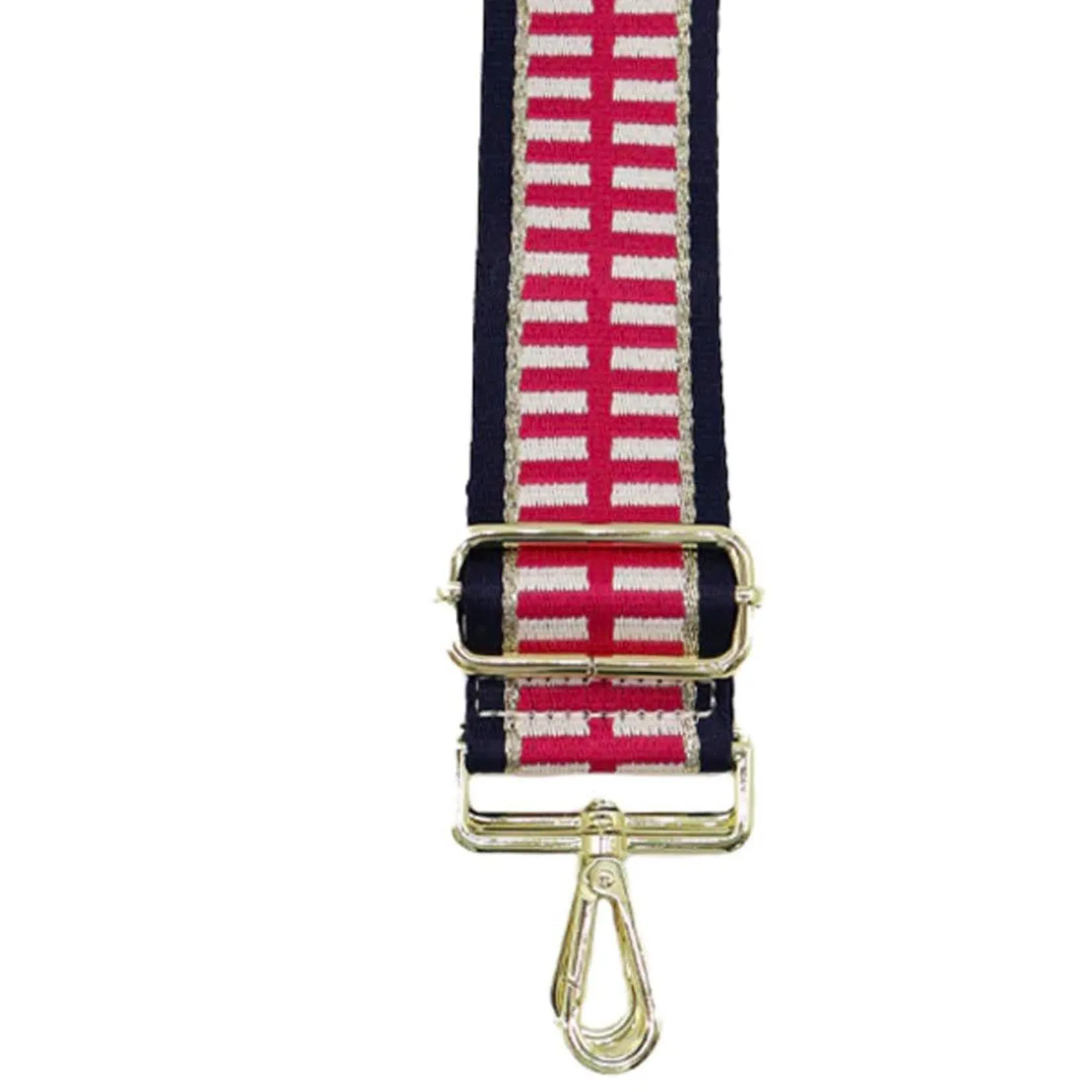 Webbing Bag Strap | Pink Navy Gold