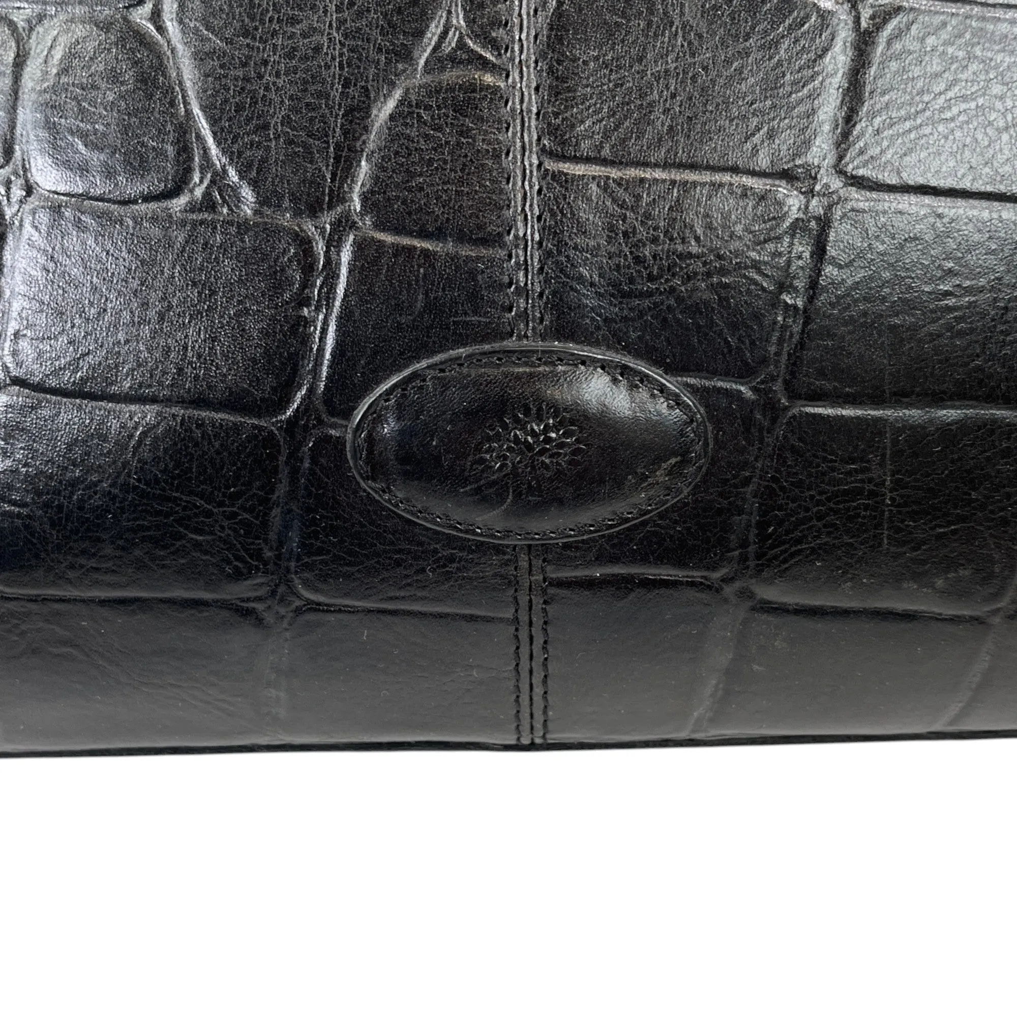 Women's Embossed Logo Handbag Black