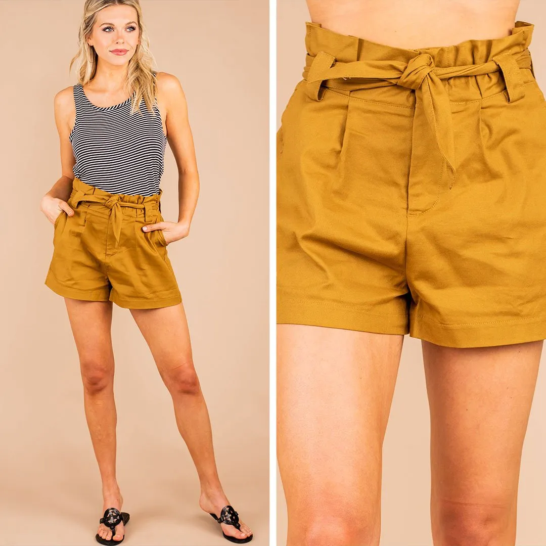 Wrapped Up In Love Harvest Gold Paper Bag Shorts