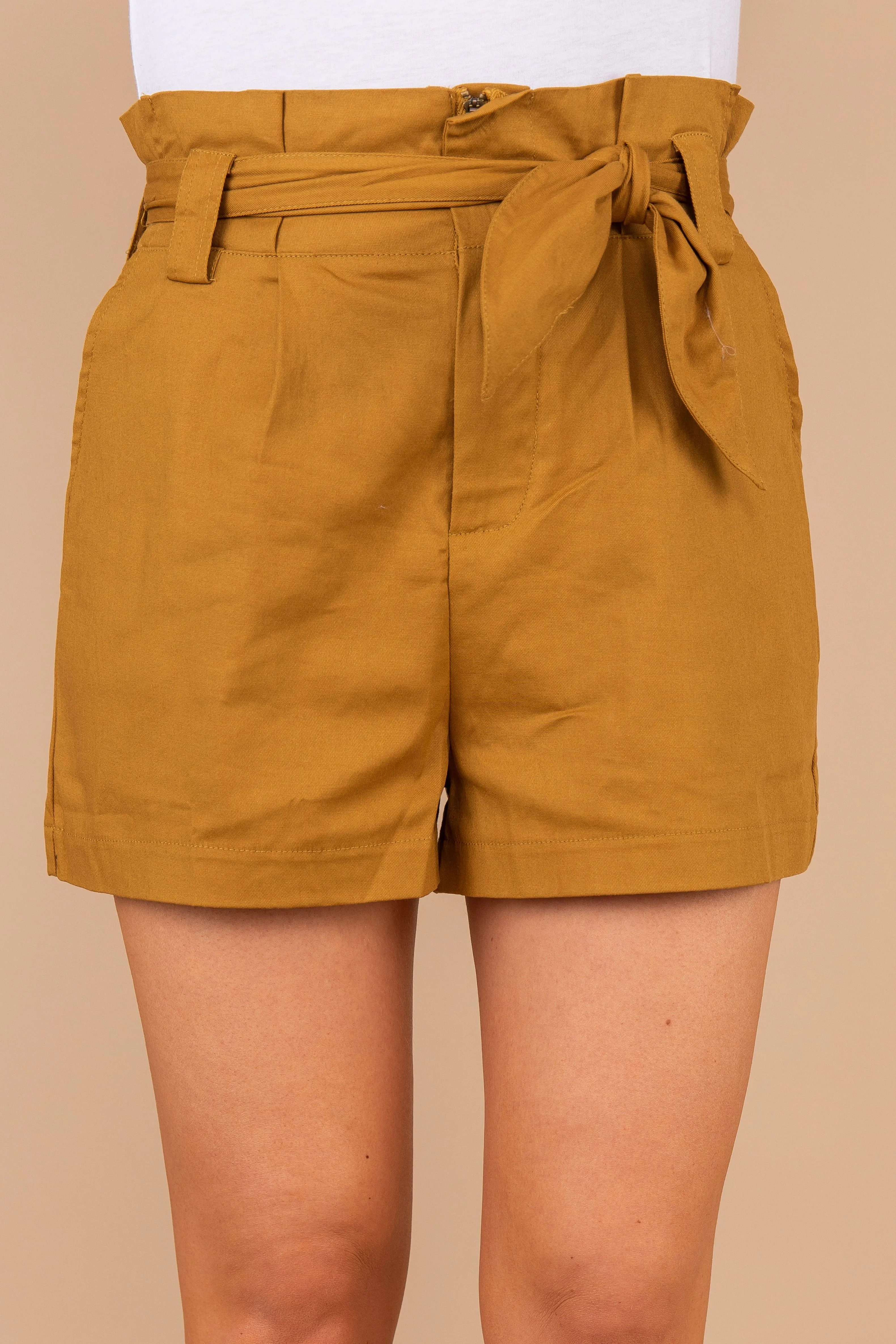 Wrapped Up In Love Harvest Gold Paper Bag Shorts